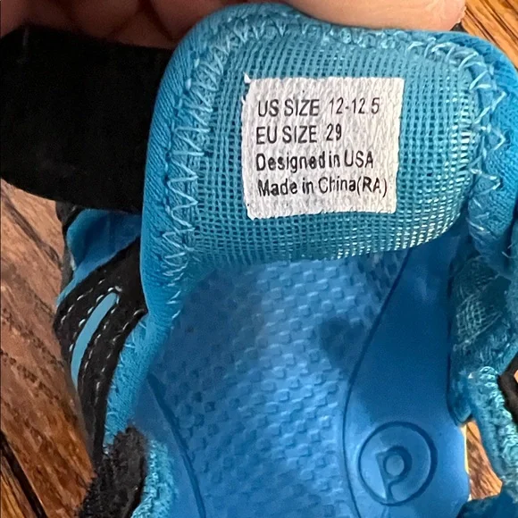 Pediped Kids Sandals in Black and Blue with Yellow Accents - Picture 10 of 16